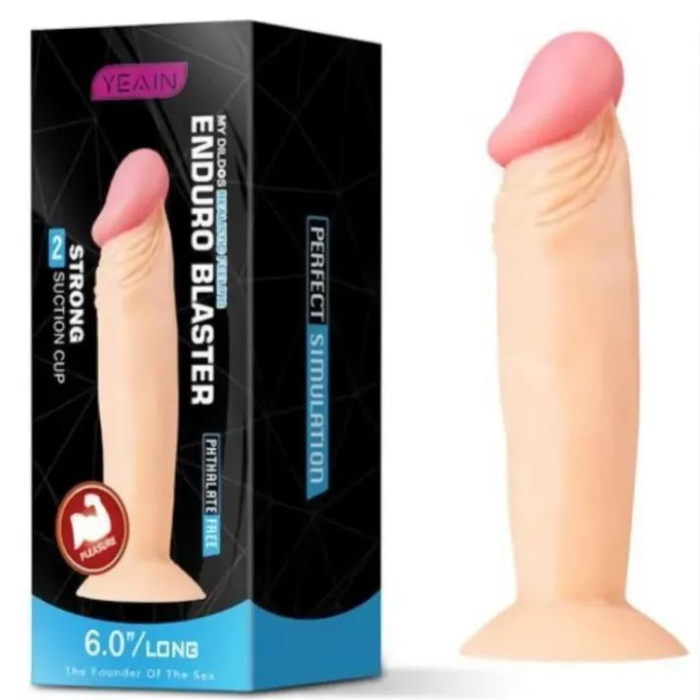 Dildo Consolador Realista Sin Testiculos Con Cabeza Blanda Enduro Blaster 15.5 Cm